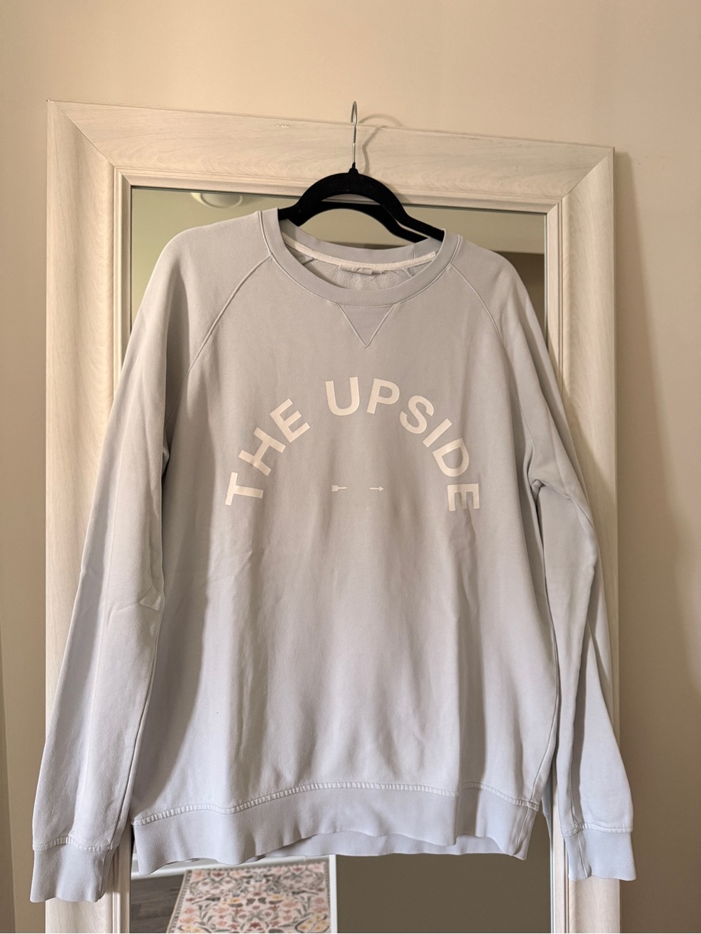 The Upside Men's Pale Gray Crewneck Sweatshirt with White Logo